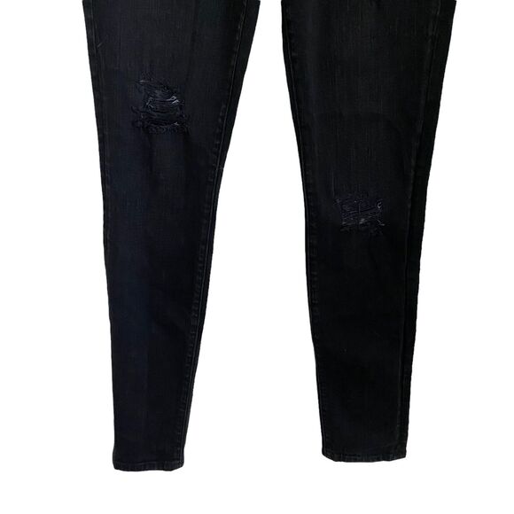 Current/Elliott 25 Ankle Skinny Jeans Overdye Black Destroy Holes - Picture 5 of 9